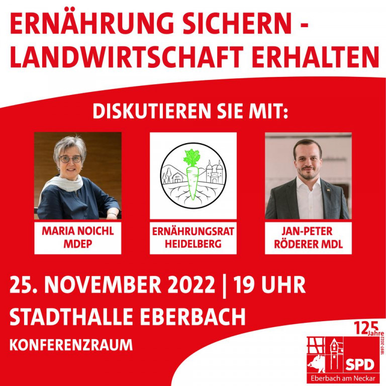 SPD Eberbach: HERAUS – FORDERUNG  LANDWIRTSCHAFT - mit Maria Noichl, MdEP